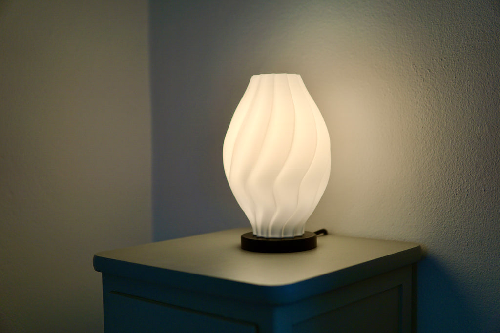North Sea Wave S pure white - Bordlampe