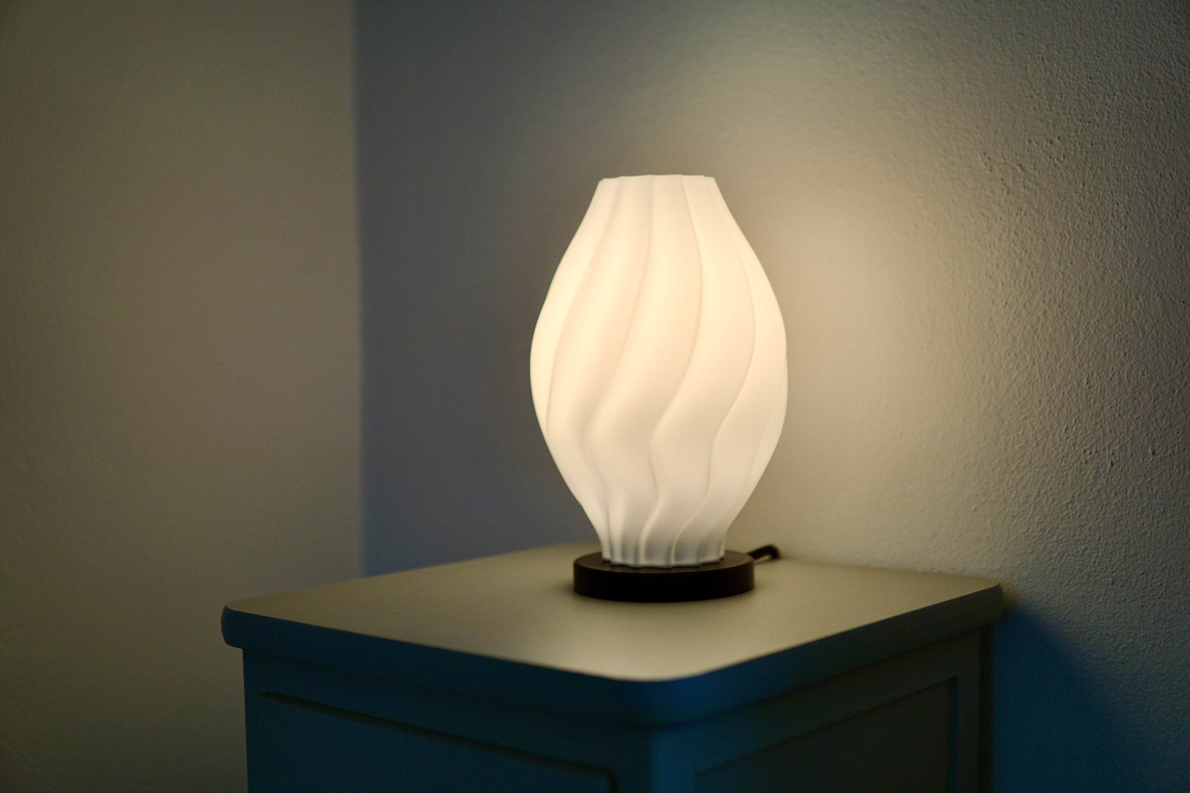 North Sea Wave S pure white - Bordlampe