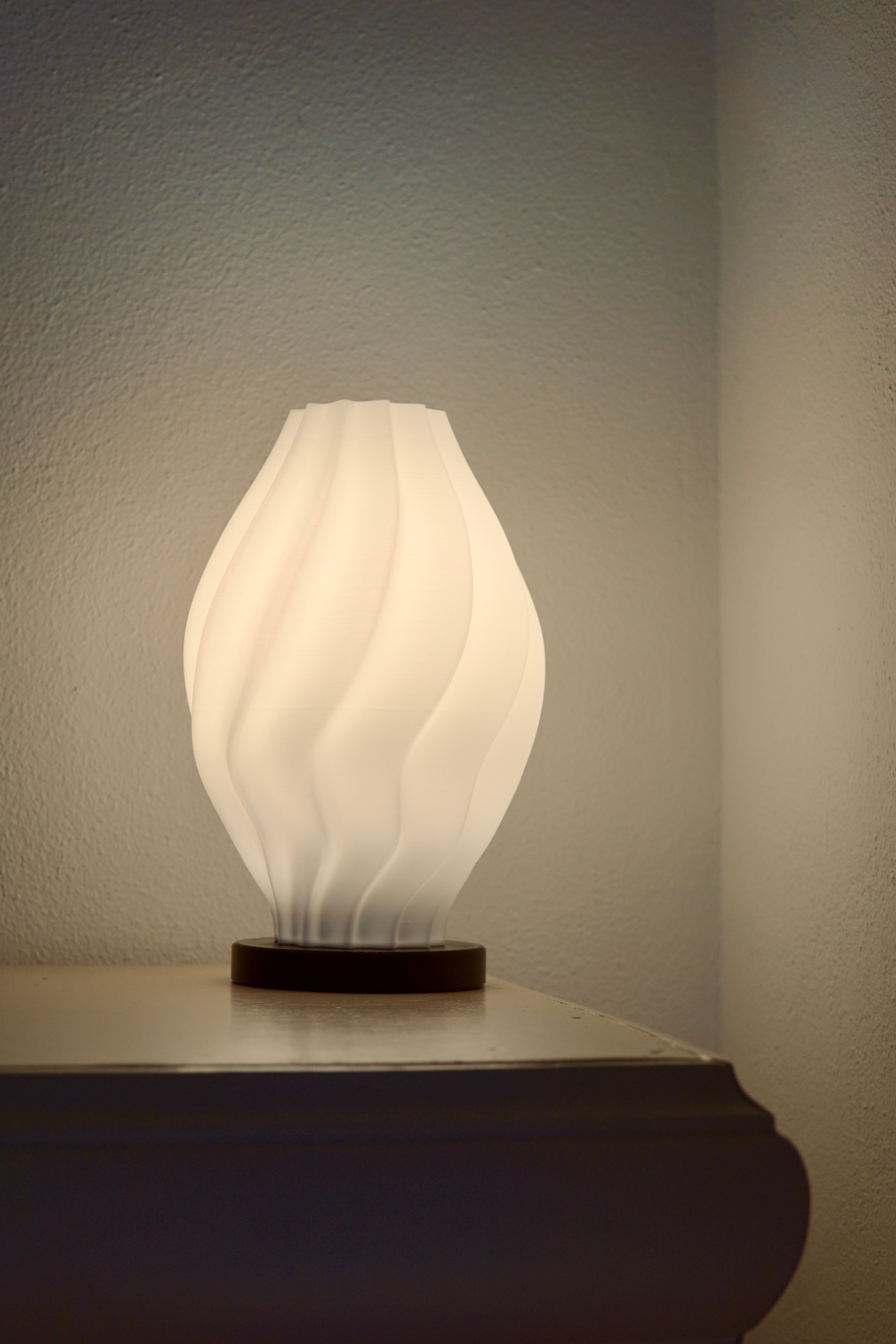 North Sea Wave S pure white - Bordlampe