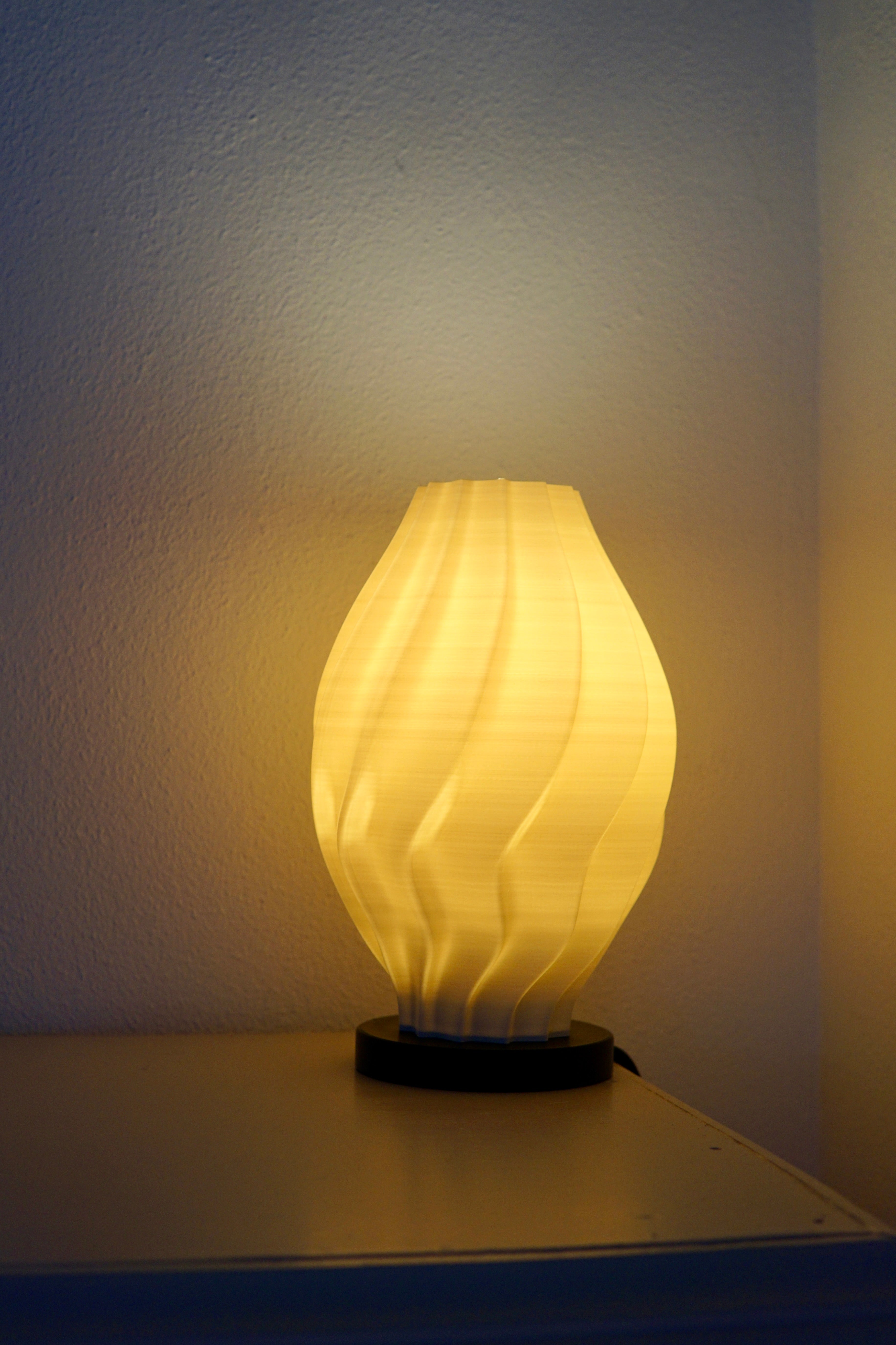 North Sea Wave S Off White Smooth - Bordlampe