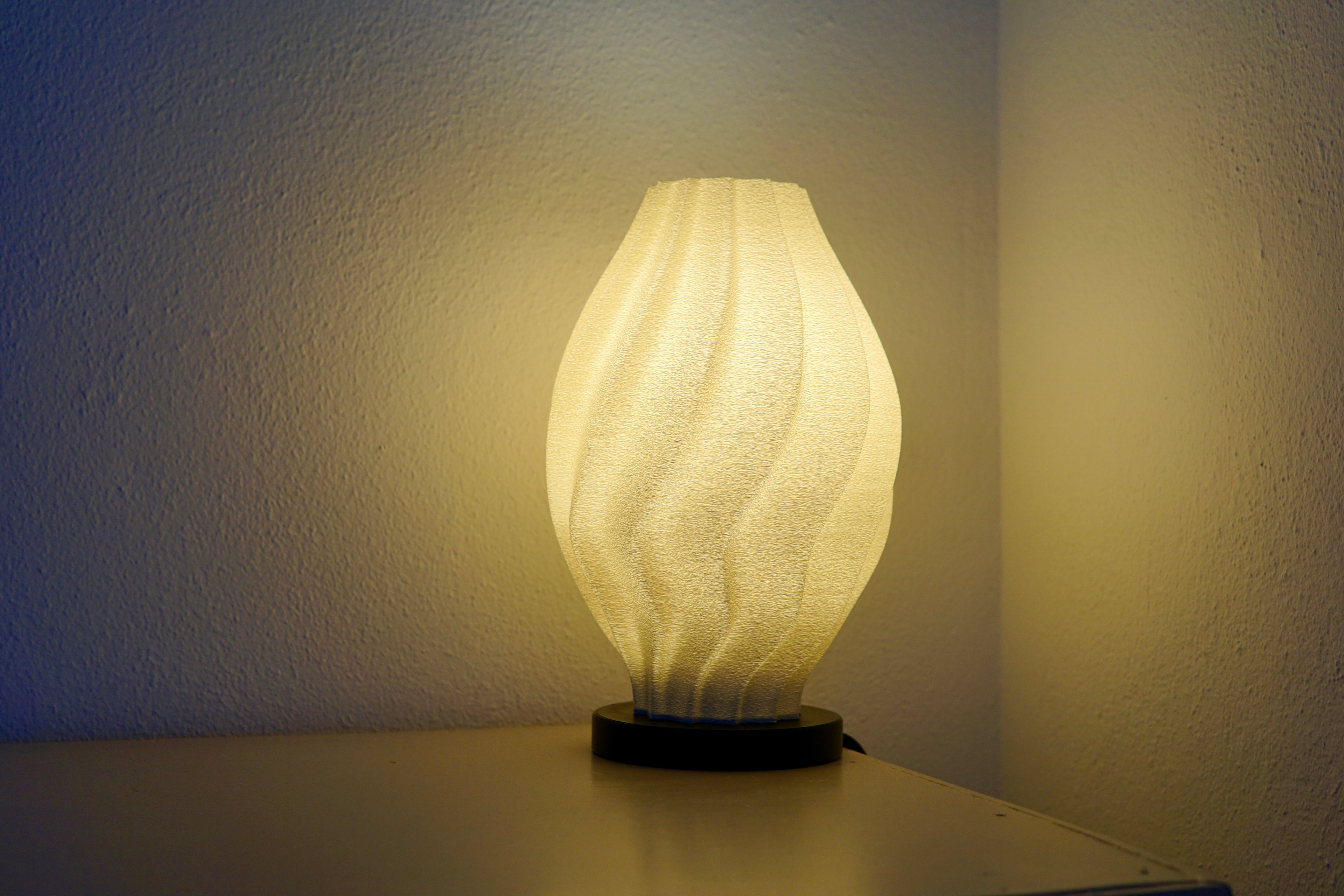 North Sea Wave S Off White Rough - Bordlampe